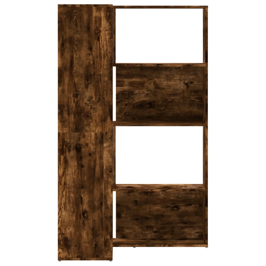 vidaXL Eck-Bücherregal 4 Etagen Räuchereiche 85x85x140cm Holzwerkstoff - Image 5