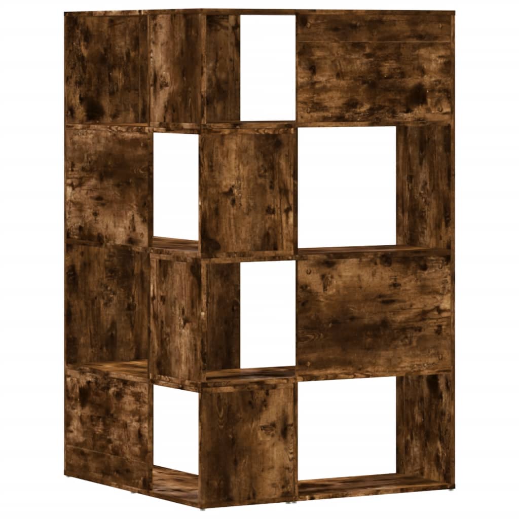 vidaXL Eck-Bücherregal 4 Etagen Räuchereiche 85x85x140cm Holzwerkstoff - Image 6