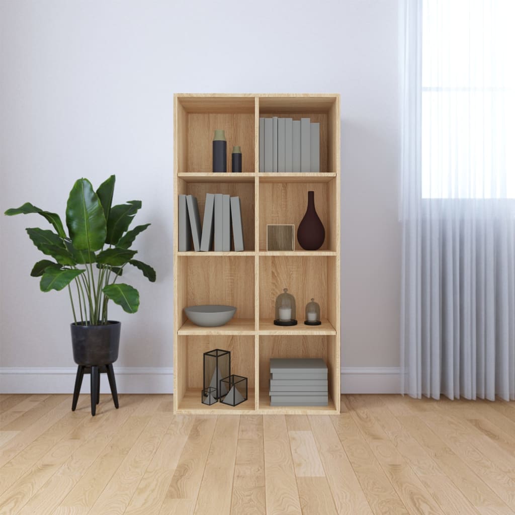 vidaXL Bücherregal/Sideboard Sonoma-Eiche 66×30×130 cm Holzwerkstoff