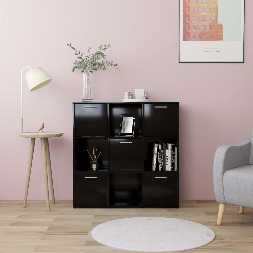 vidaXL Bücherregal Schwarz 90x30x90 cm Holzwerkstoff