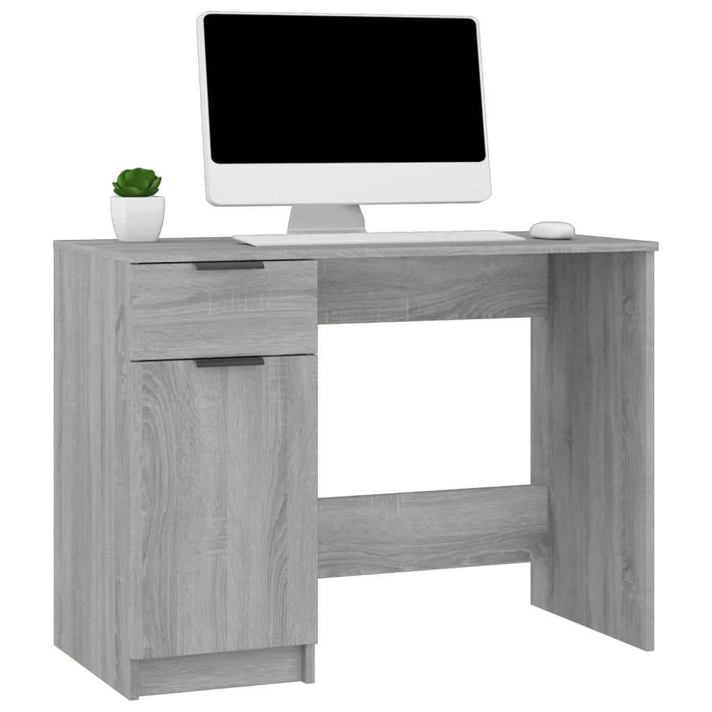 vidaXL Schreibtisch Grau Sonoma 100x50x75 cm Holzwerkstoff - Image 4