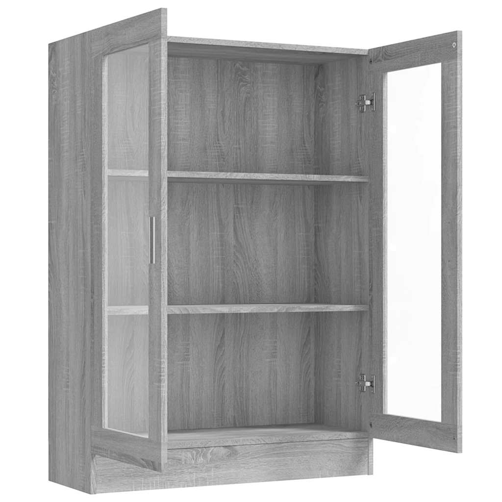 vidaXL Vitrinenschrank Grau Sonoma 82,5x30,5x115 cm Holzwerkstoff - Image 5