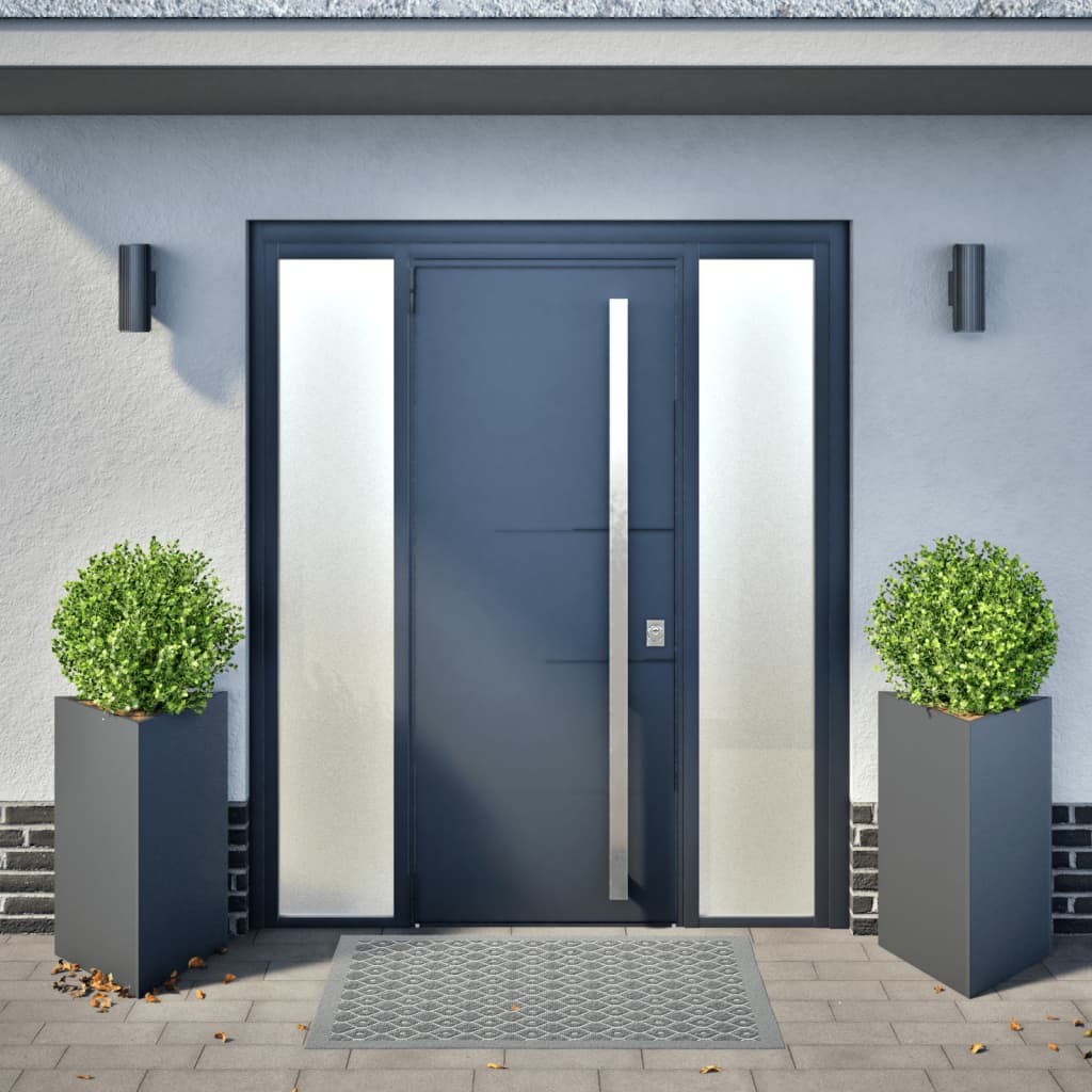 vidaXL Pflanzkübel 2 Stk. Anthrazit Dreieckig 50x43x75 cm Stahl - Image 3