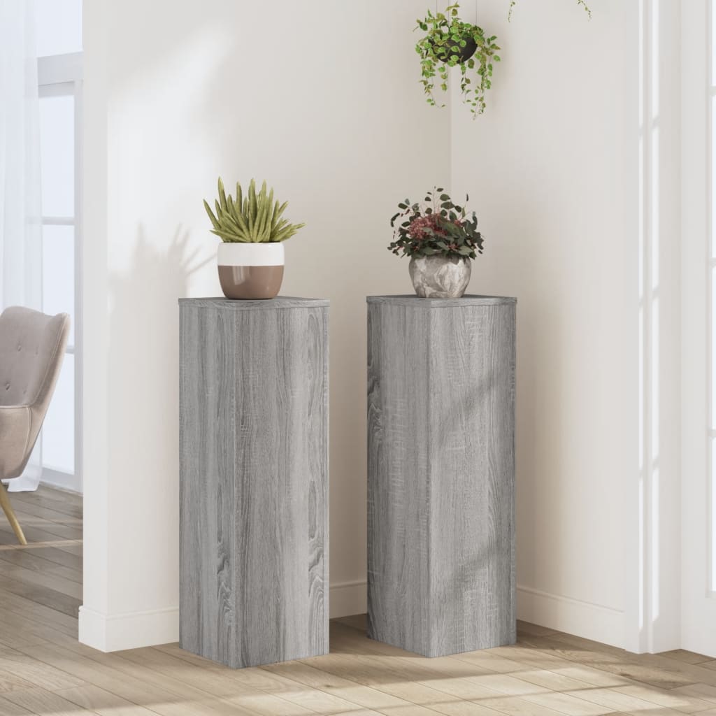 vidaXL Pflanzenständer 2 Stk. Grau Sonoma 25x25x80 cm Holzwerkstoff