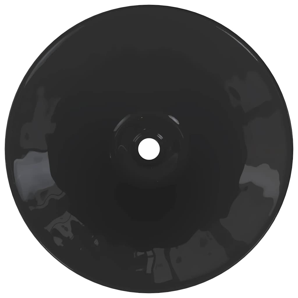 vidaXL Waschbecken 2 Stk. Schwarz Glänzend Ø42x14 cm Keramik - Image 4