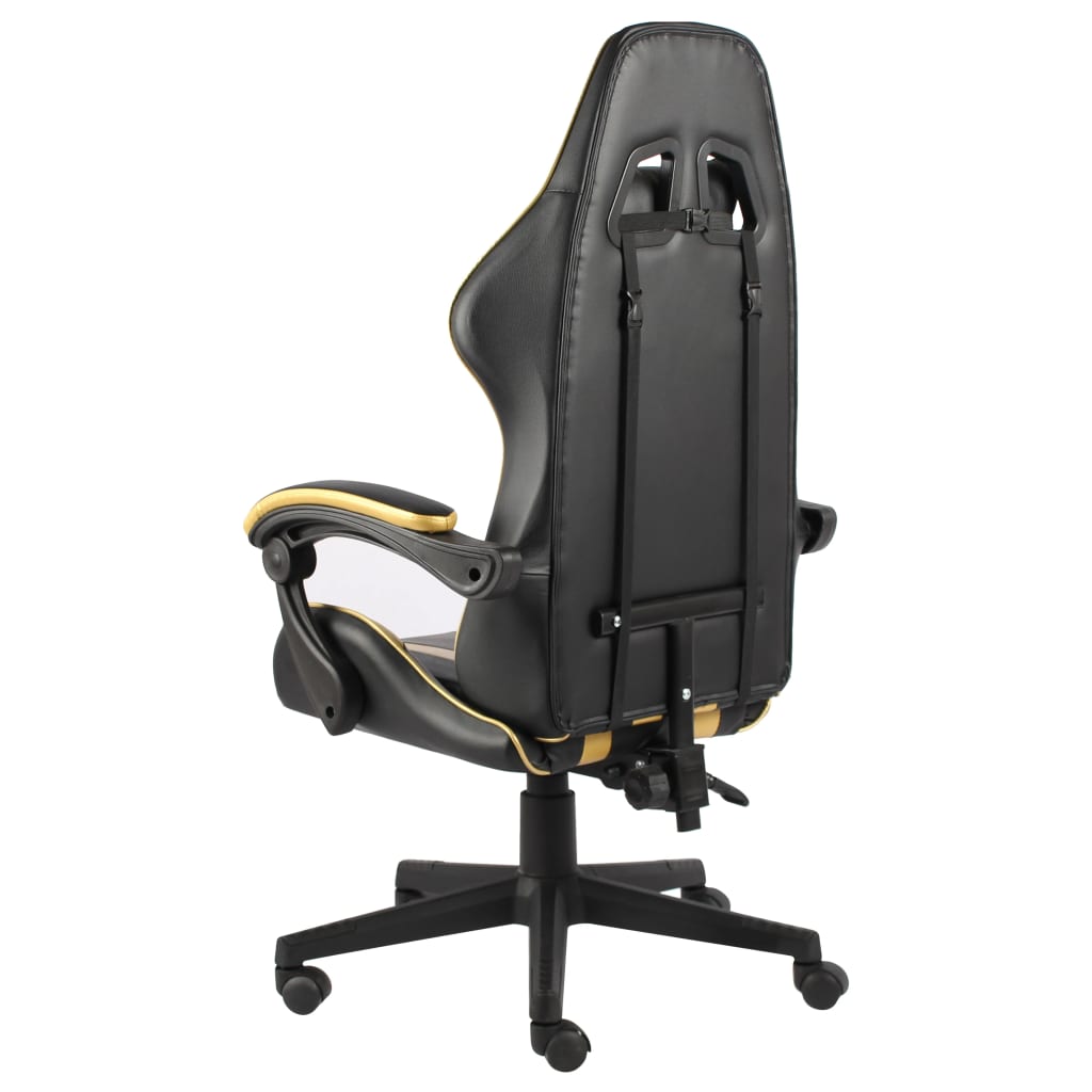 vidaXL Gaming-Stuhl Schwarz und Golden Kunstleder - Image 3