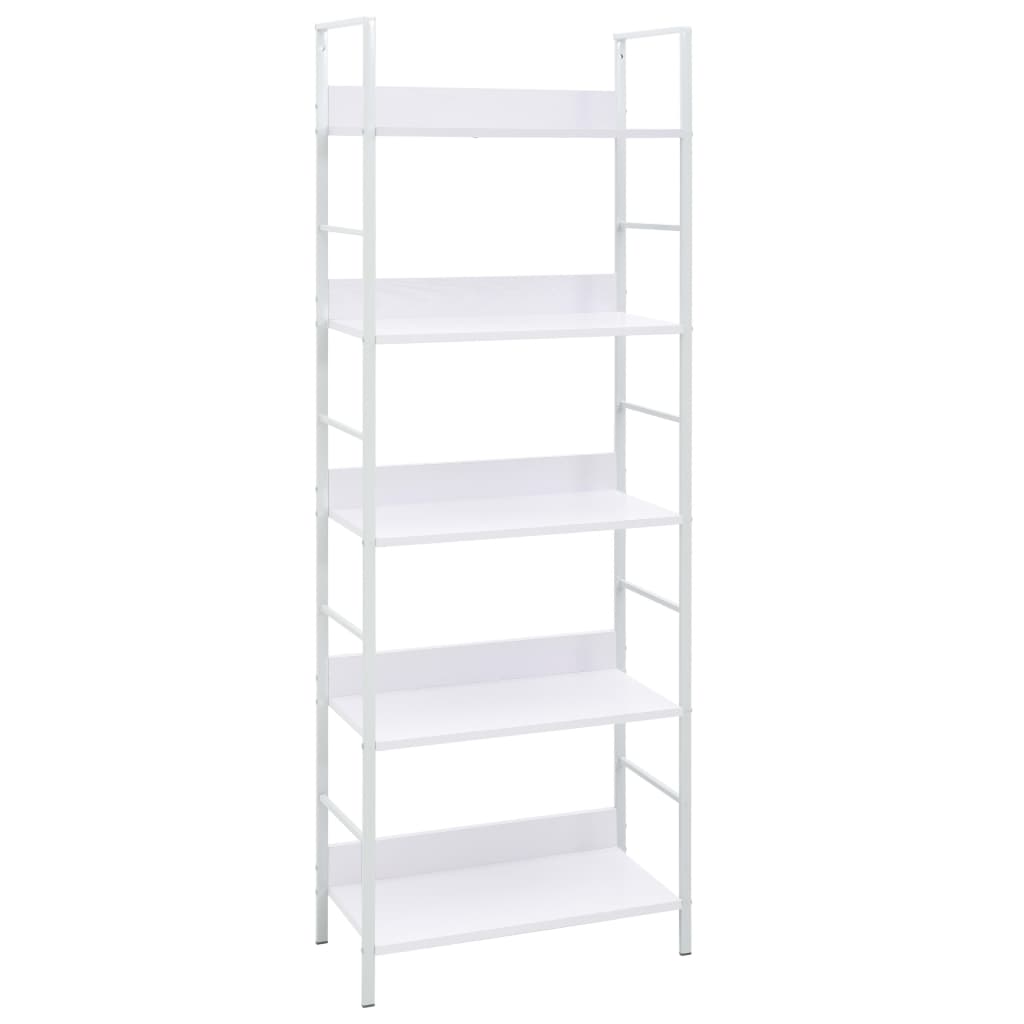 vidaXL Bücherregal 5 Regalböden Weiß 60x27,6x158,5 cm Holzwerkstoff