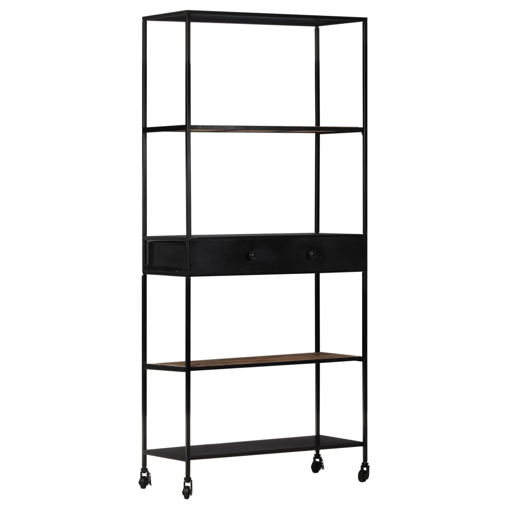 vidaXL Bücherregal 80x35x180 cm Raues Mangoholz & Eisen