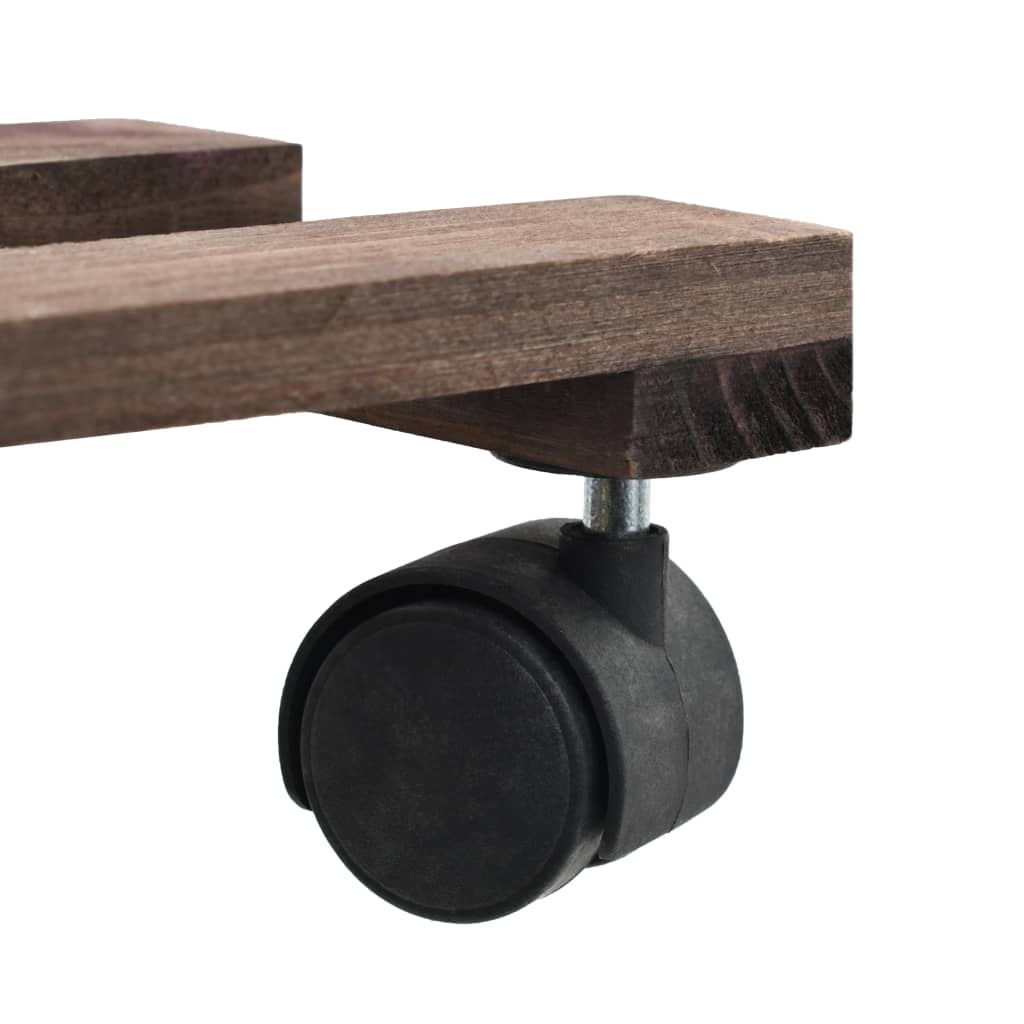 vidaXL Pflanzenständer mit Rollen 4 Stk. Zedernholz 25 x 25 cm - Image 5