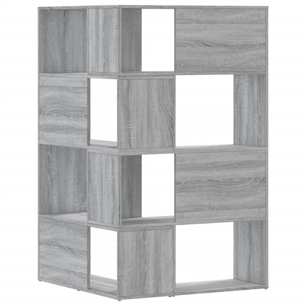vidaXL Eck-Bücherregal 4 Etagen Grau Sonoma 85x85x140 cm Holzwerkstoff - Image 6