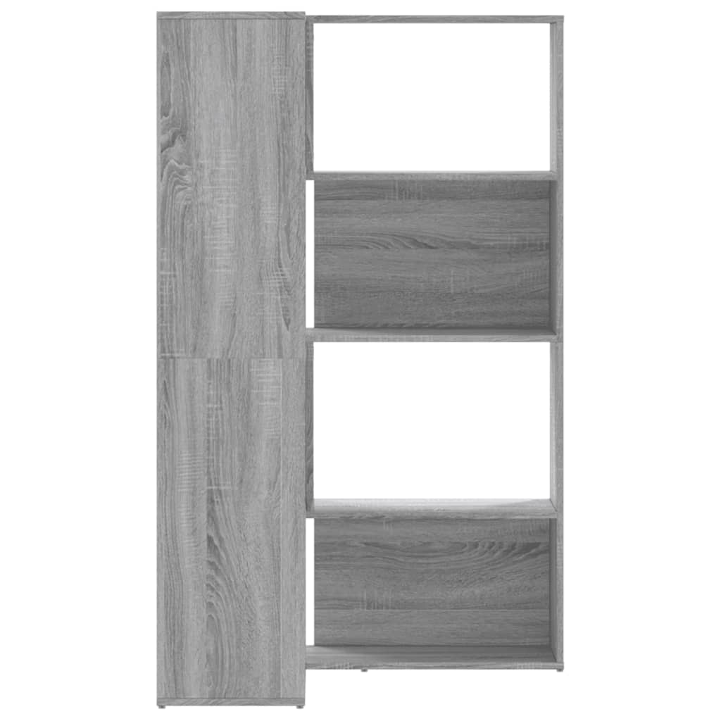 vidaXL Eck-Bücherregal 4 Etagen Grau Sonoma 85x85x140 cm Holzwerkstoff - Image 5