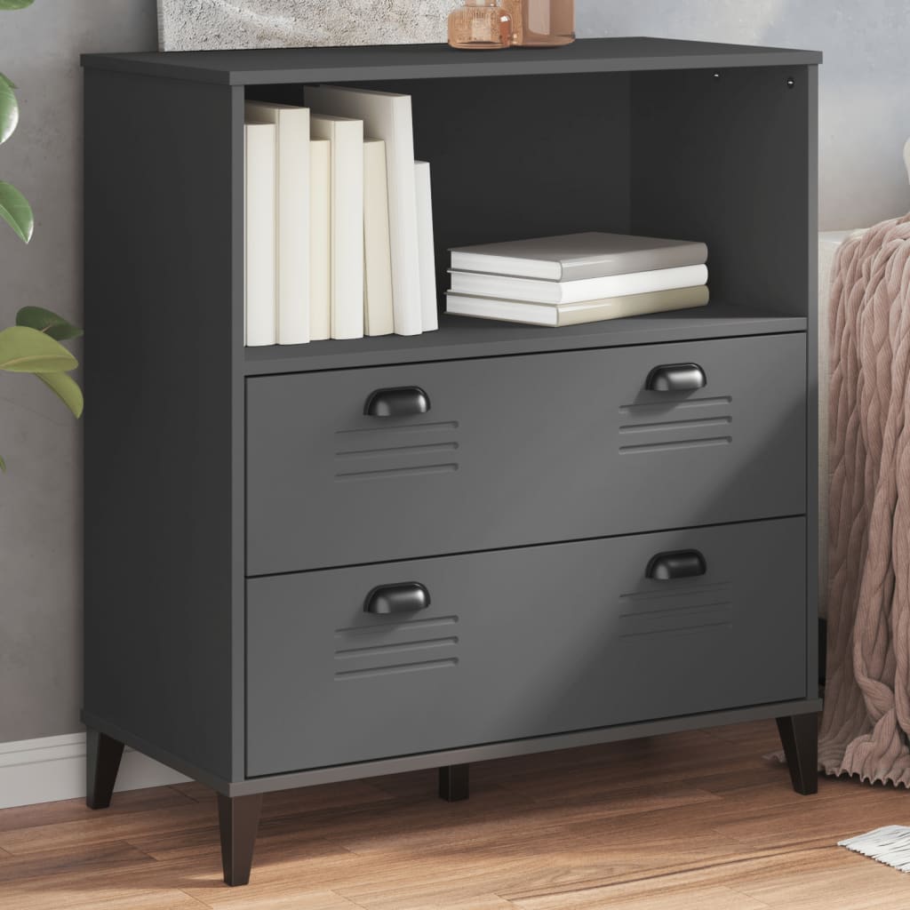 vidaXL Bücherschrank VIKEN Anthrazit 80x40x90 cm Holzwerkstoff