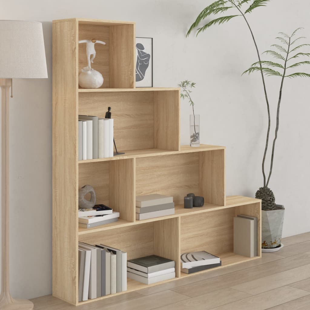 vidaXL Bücherregal/Raumteiler Sonoma-Eiche 155x24x160 cm Holzwerkstoff