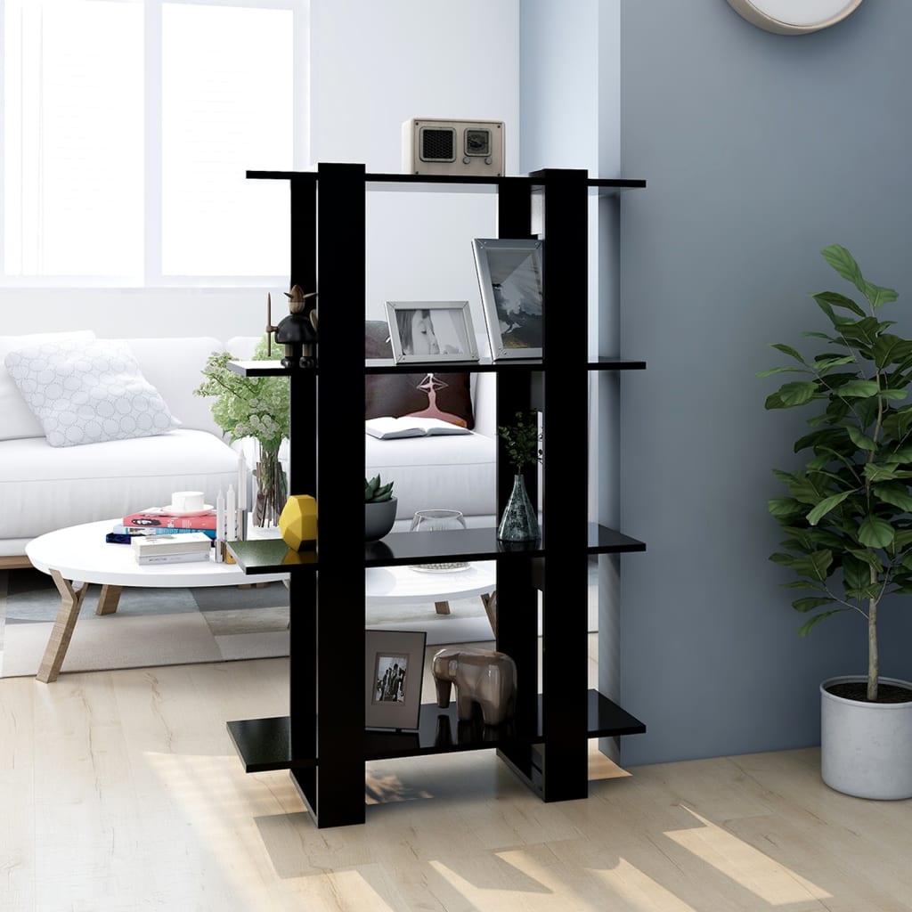 vidaXL Bücherregal/Raumteiler Schwarz 80x30x123,5 cm