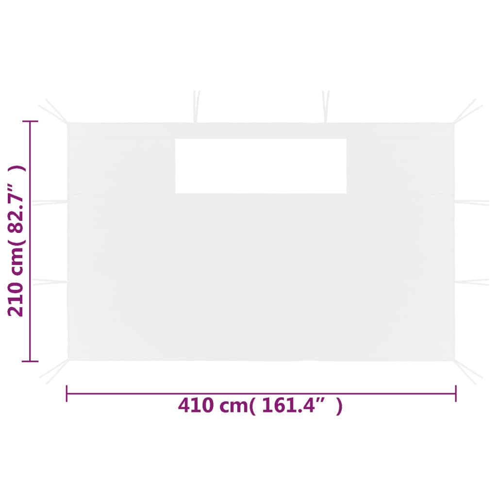 vidaXL Pavillon-Seitenwände mit Fenstern 2 Stk. Weiß - Image 5