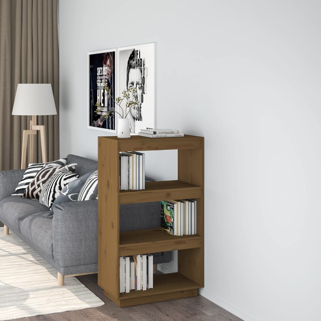 vidaXL Bücherregal/Raumteiler Honigbraun 60x35x103 Massivholz Kiefer