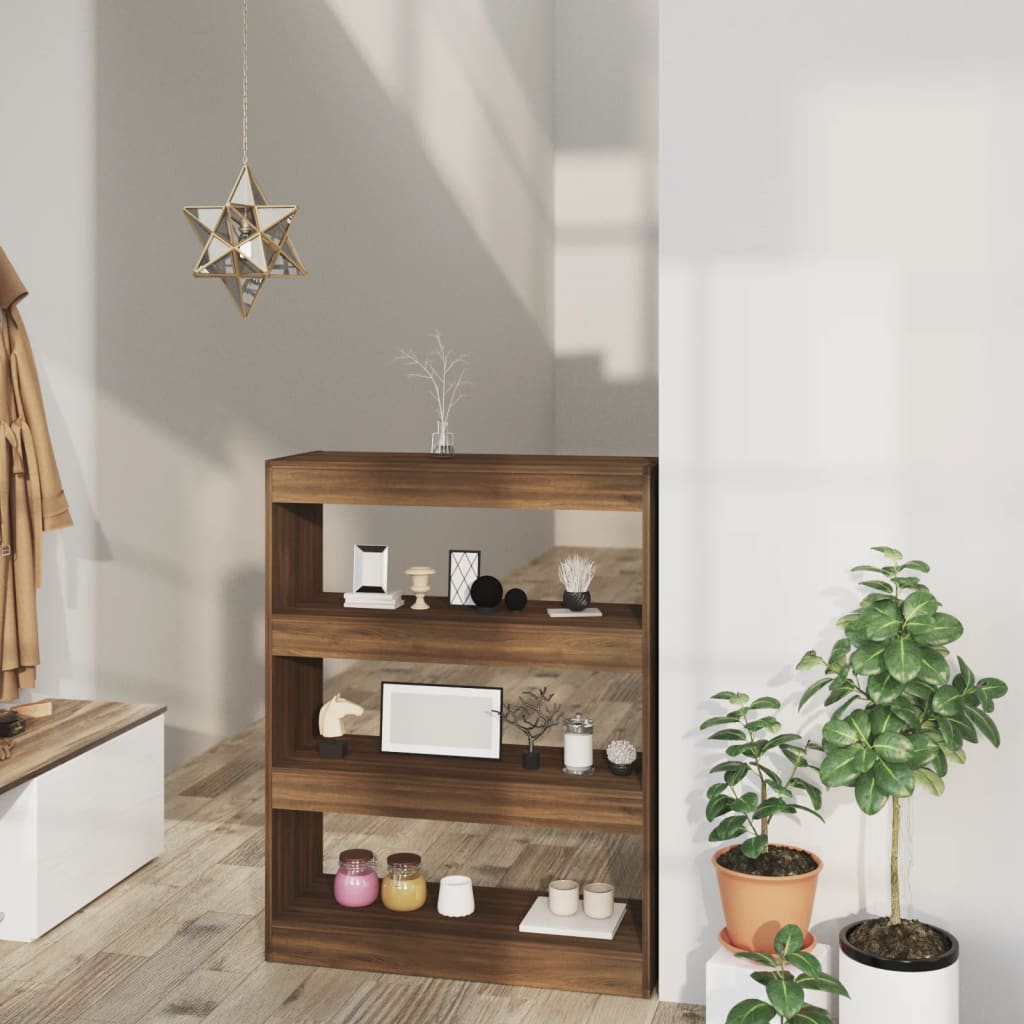 vidaXL Bücherregal/Raumteiler Braun Eichen-Optik 80x30x103 cm