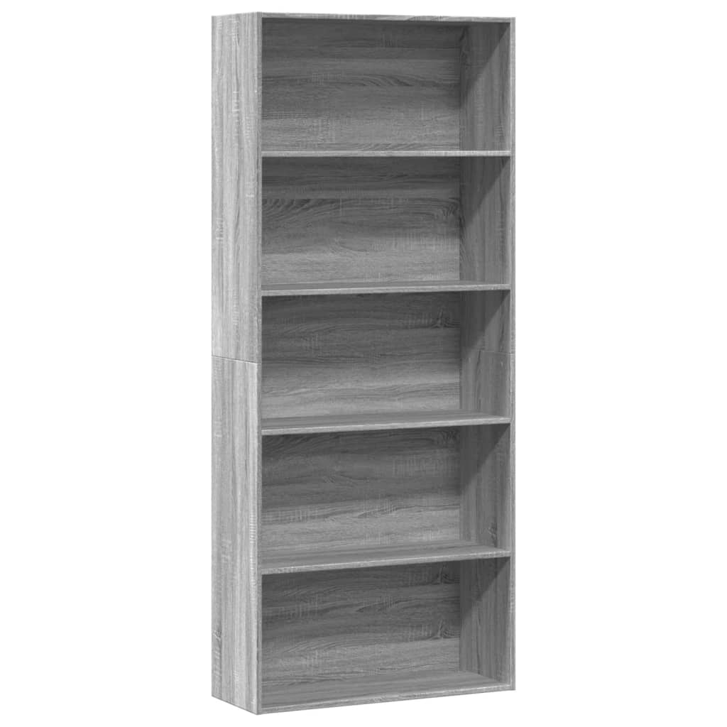 vidaXL Bücherregal Grau Sonoma 80x30x189 cm Holzwerkstoff