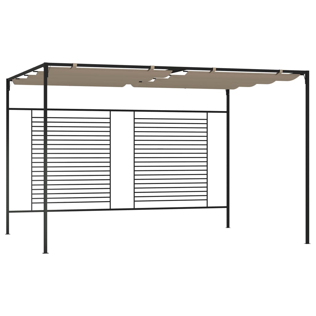 vidaXL Pavillon mit Ausziehbarem Dach 3x4x2,3 m Taupe 180 g/m²