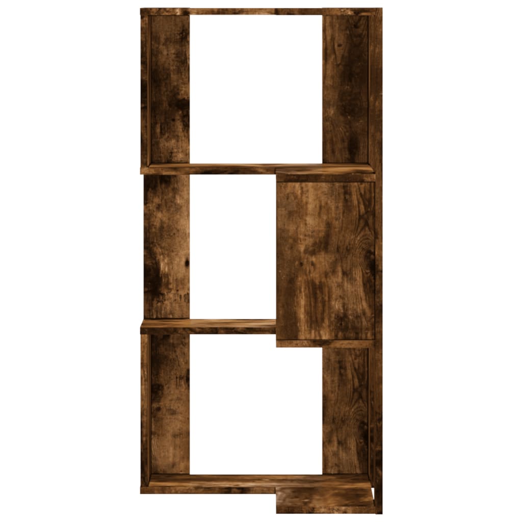 vidaXL Eck-Bücherregal 3 Böden Räuchereiche 50x50x102 cm Holzwerkstoff - Image 4
