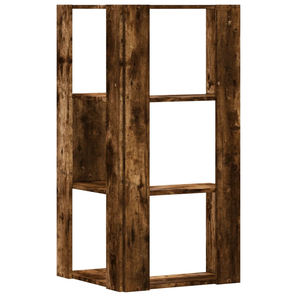 vidaXL Eck-Bücherregal 3 Böden Räuchereiche 50x50x102 cm Holzwerkstoff - Image 6