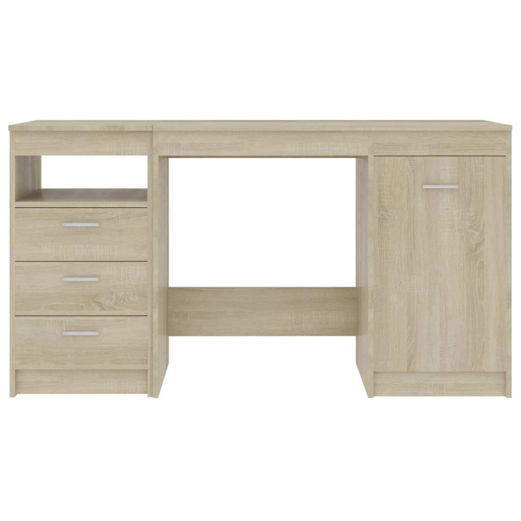 vidaXL Schreibtisch Sonoma-Eiche 140x50x76 cm Holzwerkstoff - Image 4
