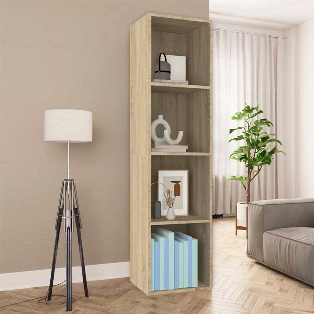 vidaXL Bücherregal/TV-Schrank Sonoma-Eiche 36x30x143 cm Holzwerkstoff