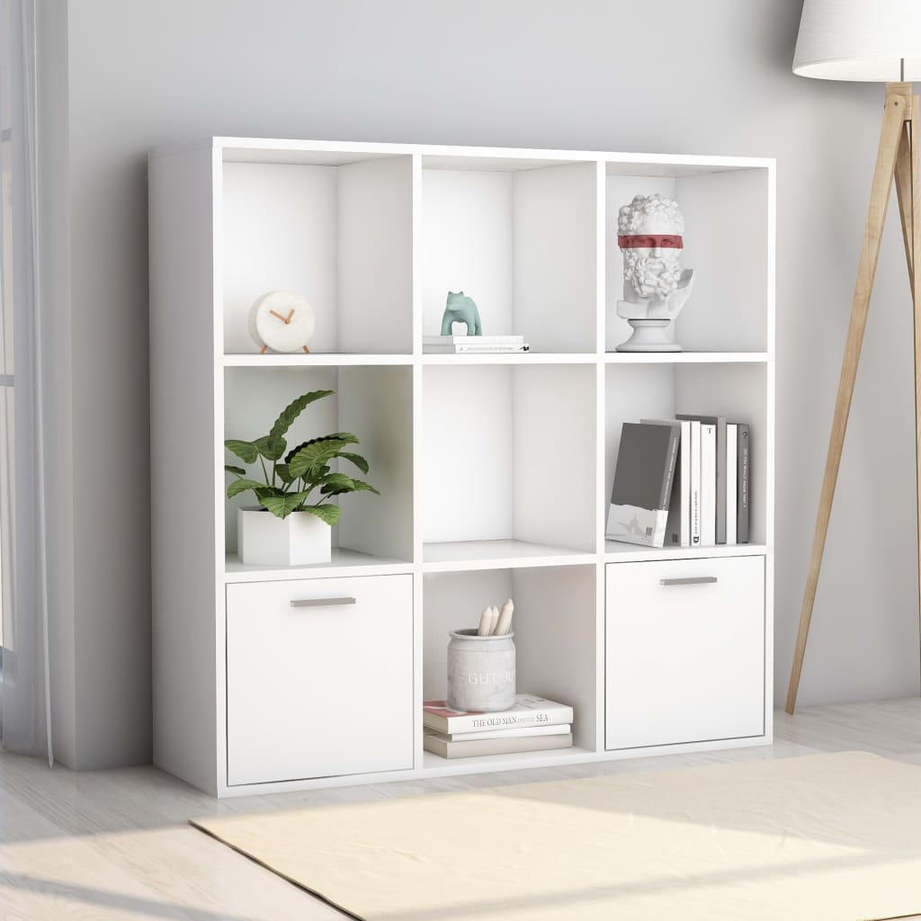 vidaXL Bücherregal Weiß 98x30x98 cm Holzwerkstoff