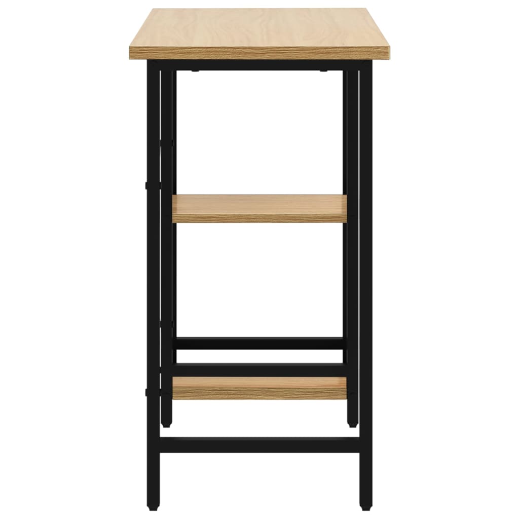 vidaXL Computertisch Schwarz und Eiche Hell 80x40x72 cm MDF und Metall - Image 4