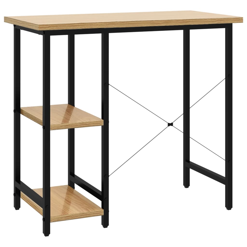 vidaXL Computertisch Schwarz und Eiche Hell 80x40x72 cm MDF und Metall - Image 5