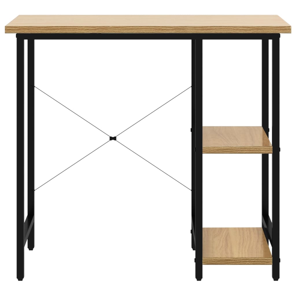 vidaXL Computertisch Schwarz und Eiche Hell 80x40x72 cm MDF und Metall - Image 3
