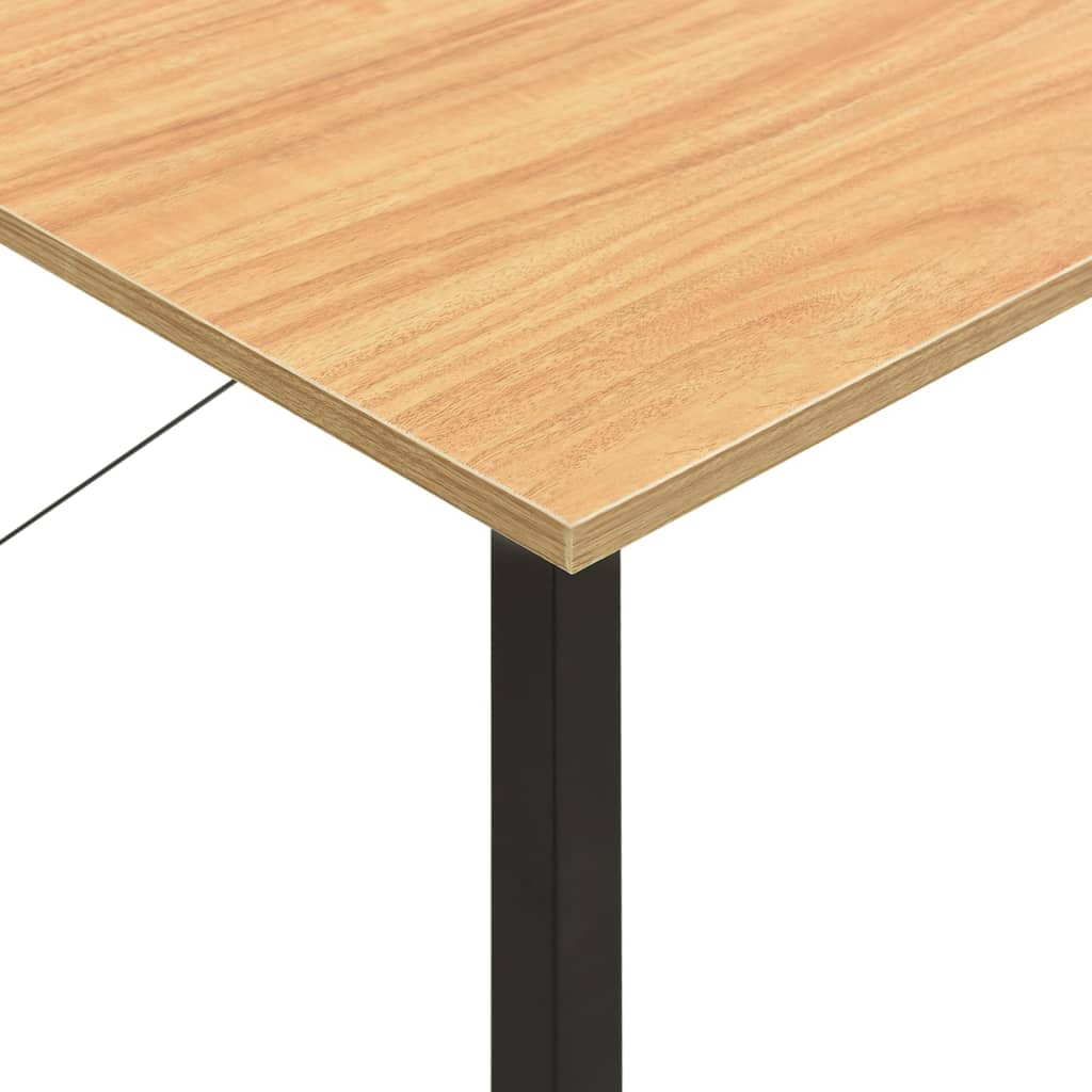 vidaXL Computertisch Schwarz und Eiche Hell 80x40x72 cm MDF und Metall - Image 6