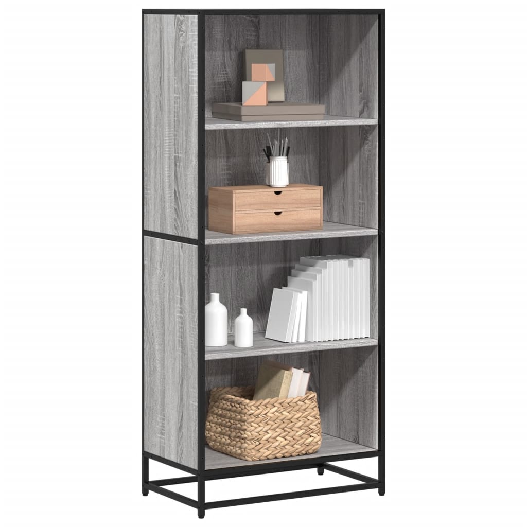 vidaXL Bücherregal Grau Sonoma 60x35x139 cm Holzwerkstoff