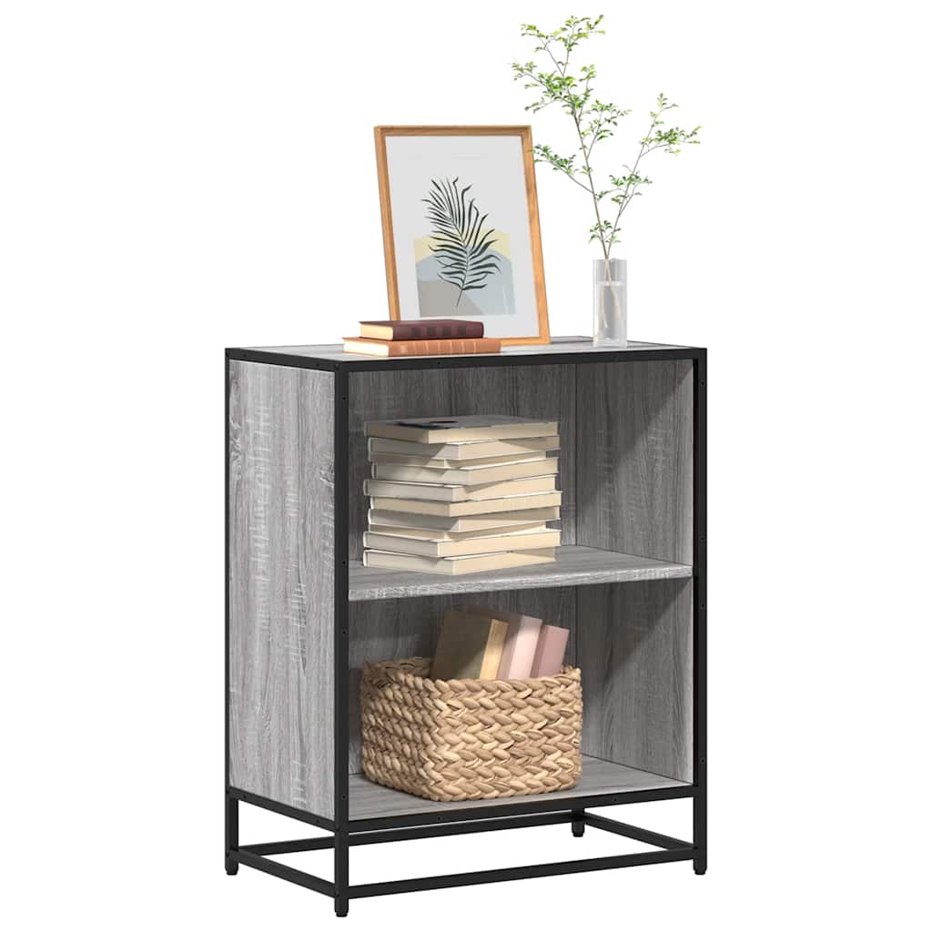 vidaXL Bücherregal Grau Sonoma 60x35x76 cm Holzwerkstoff