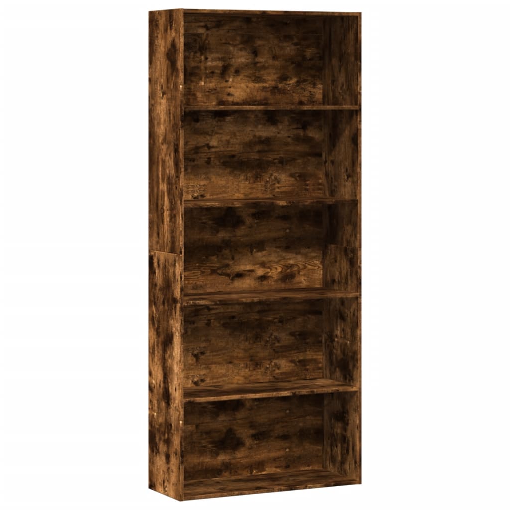 vidaXL Bücherregal Räuchereiche 80x30x189 cm Holzwerkstoff
