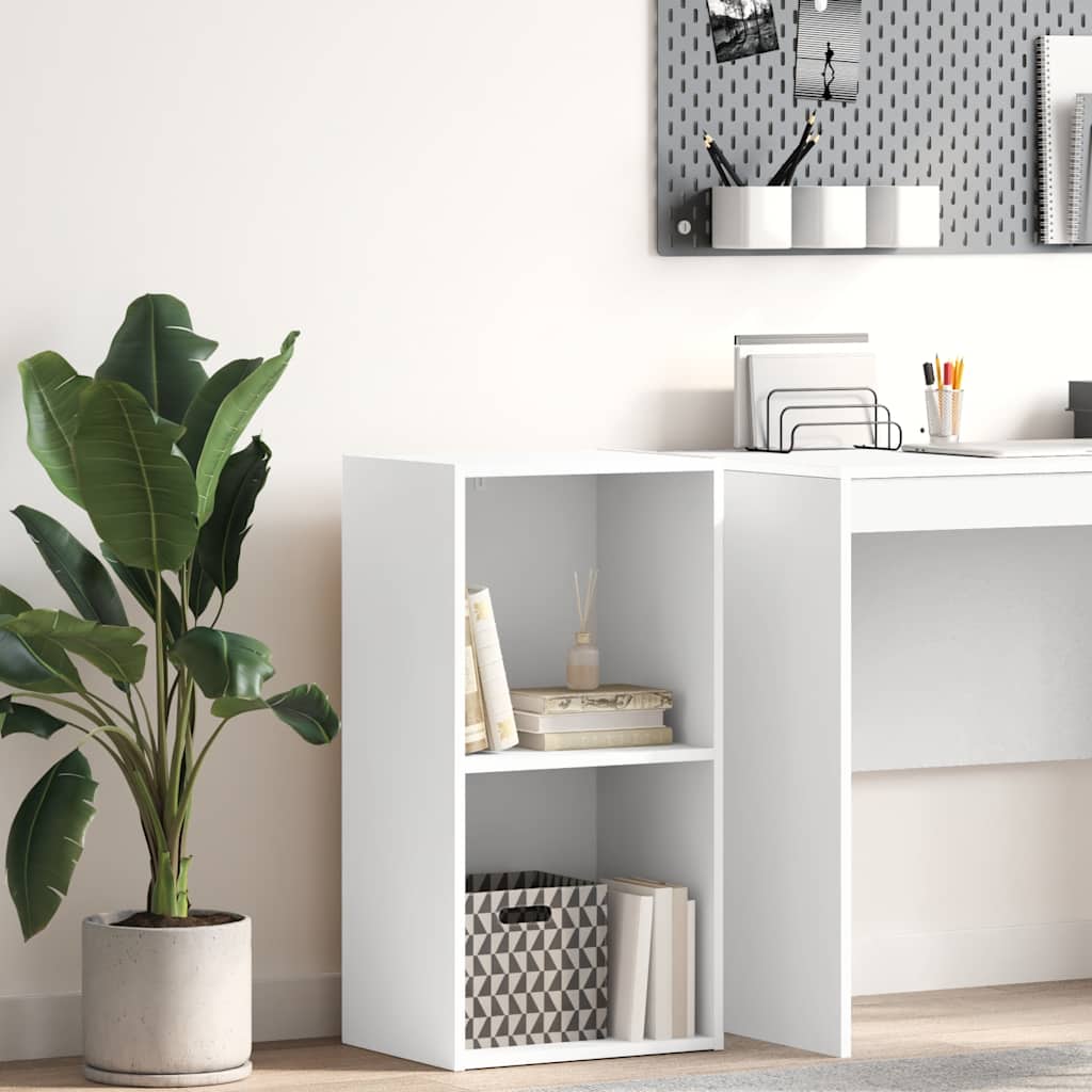 vidaXL Bücherregal 2 Fächer Weiß 40x30x76,5 cm Holzwerkstoff
