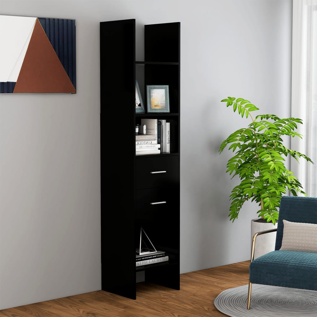 vidaXL Bücherregal Schwarz 40x35x180 cm Holzwerkstoff