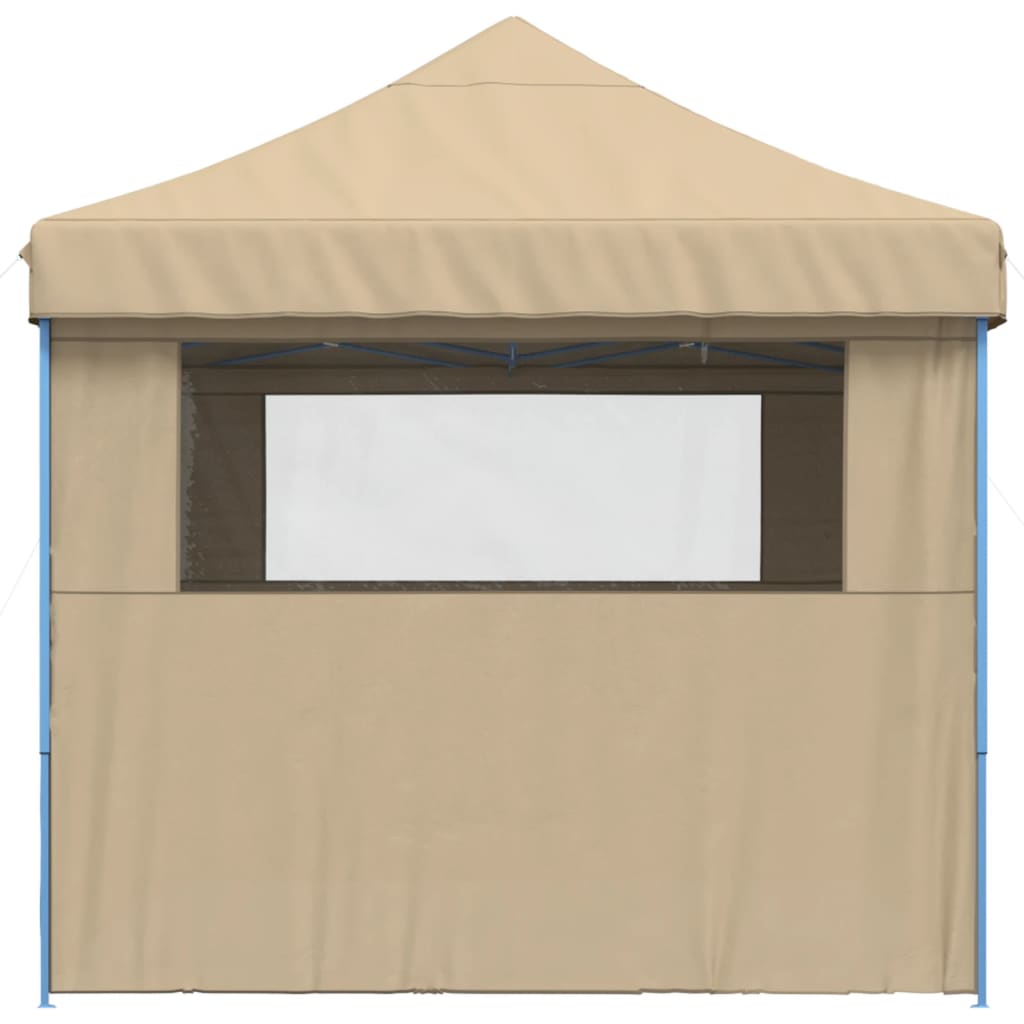 vidaXL Partyzelt Faltbar Pop-Up mit 4 Seitenteilen Beige - Image 4