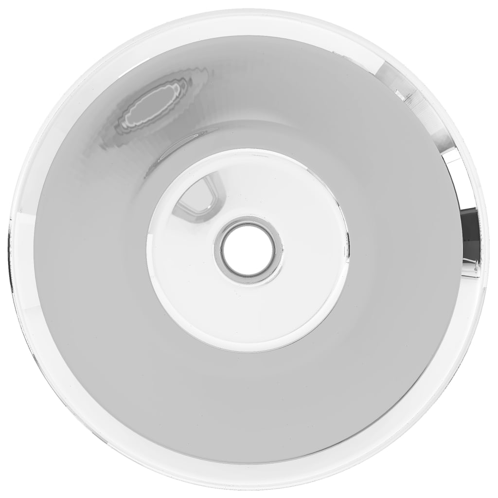 vidaXL Waschbecken 42 x 14 cm Keramik Silbern - Image 3