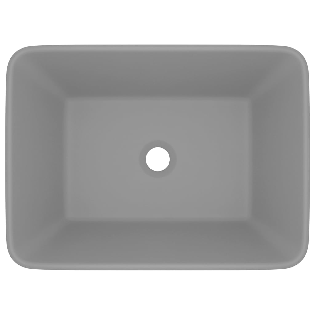 vidaXL Luxus-Waschbecken Matt Hellgrau 41x30x12 cm Keramik - Image 3