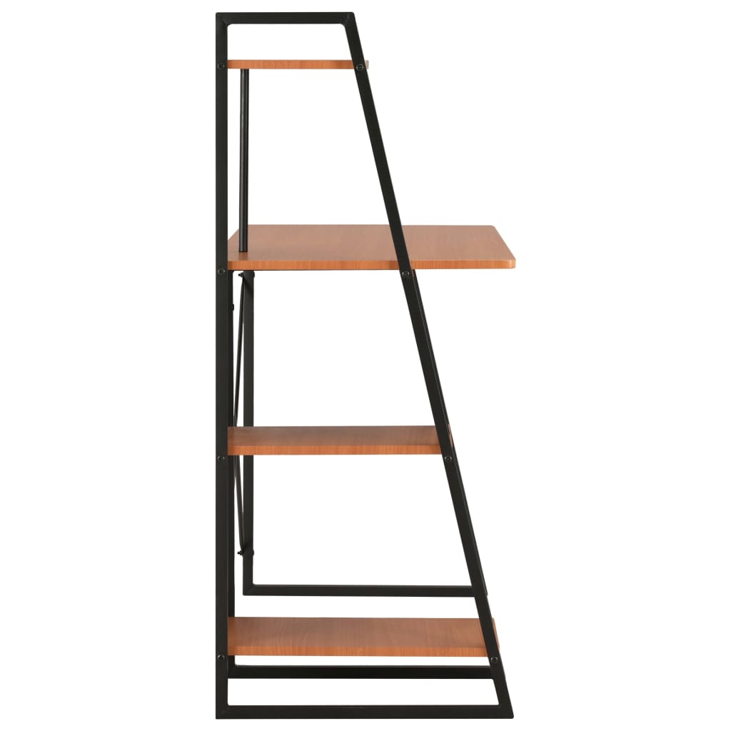 vidaXL Schreibtisch mit Regaleinheit Schwarz und Eiche 102×50×117 cm - Image 3