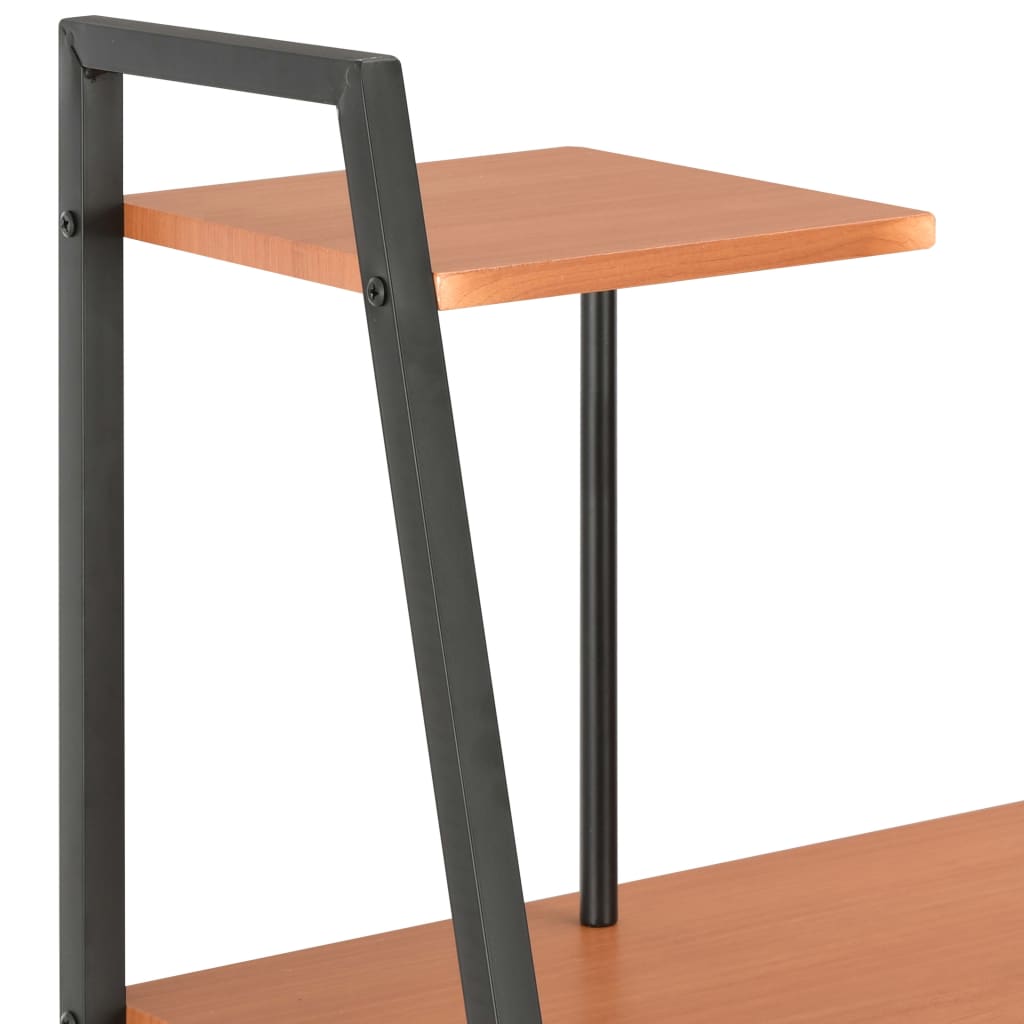 vidaXL Schreibtisch mit Regaleinheit Schwarz und Eiche 102×50×117 cm - Image 5