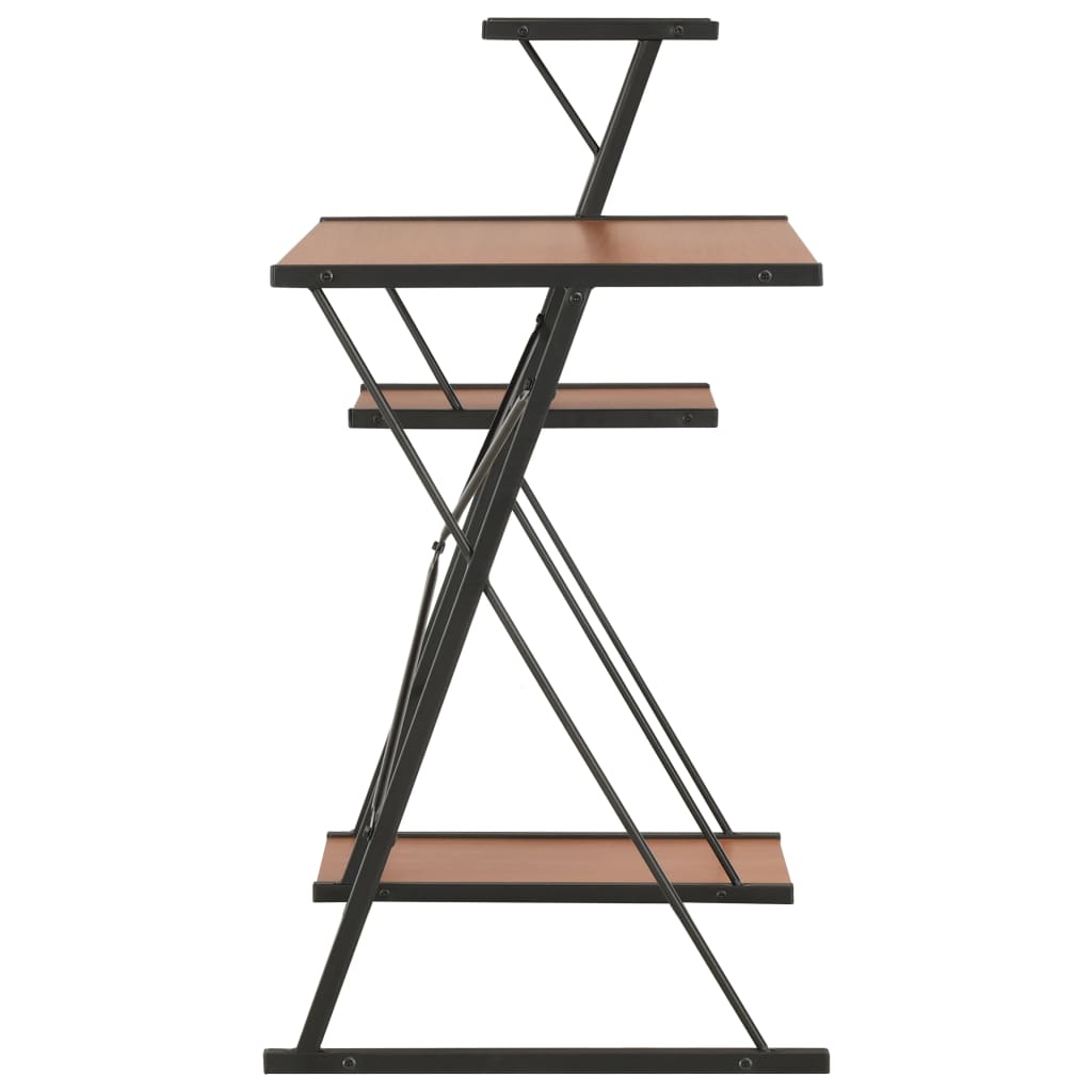 vidaXL Schreibtisch mit Regal Schwarz und Braun 116×50×93 cm - Image 3