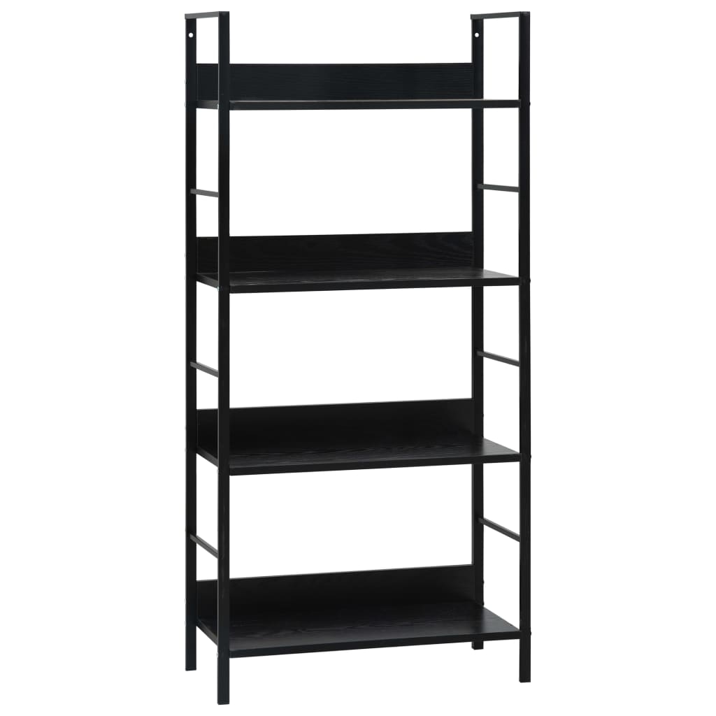 vidaXL Bücherregal 4 Regalböden Schwarz 60×27,6×124,5 cm Holzwerkstoff