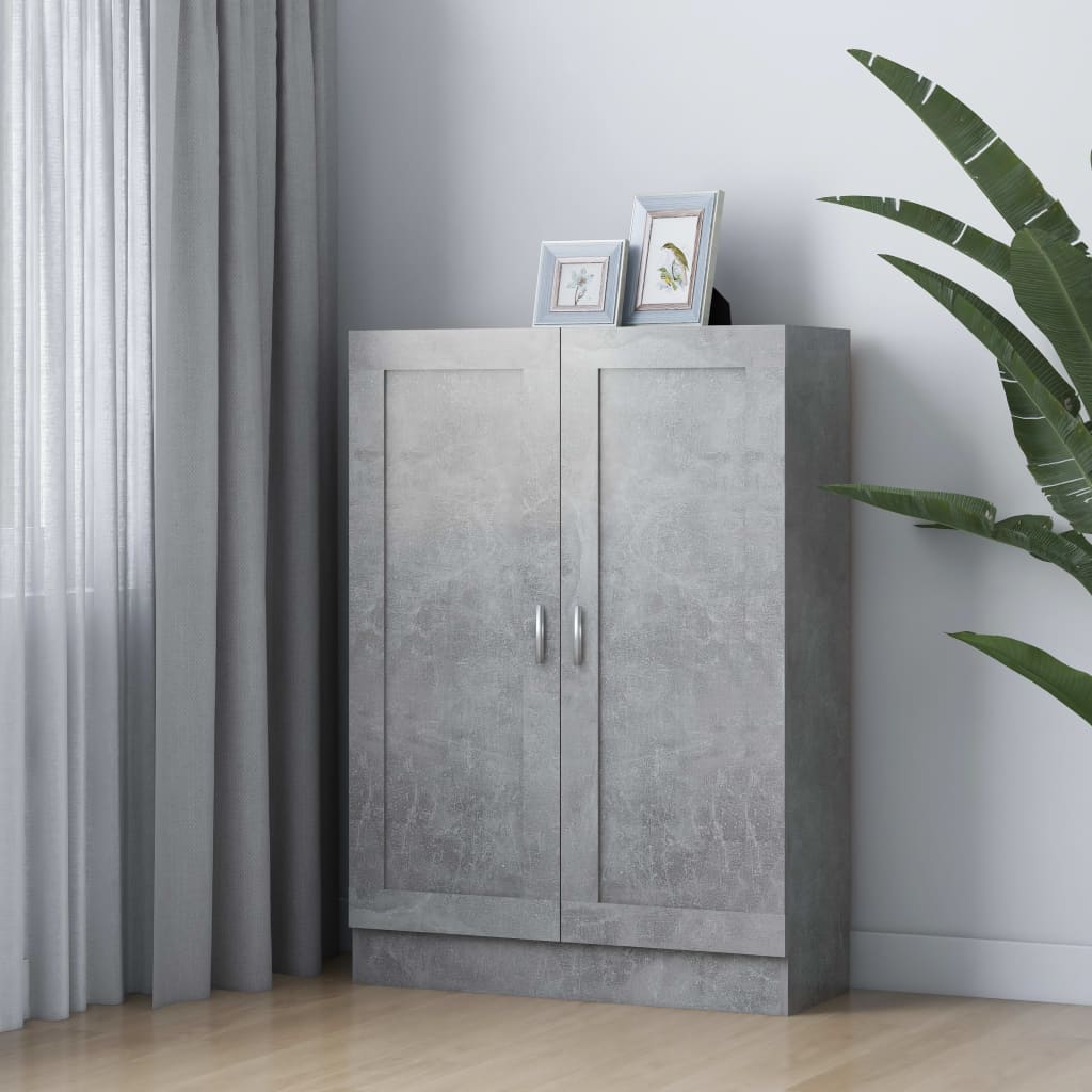 vidaXL Bücherschrank Betongrau 82,5x30,5x115 cm Holzwerkstoff