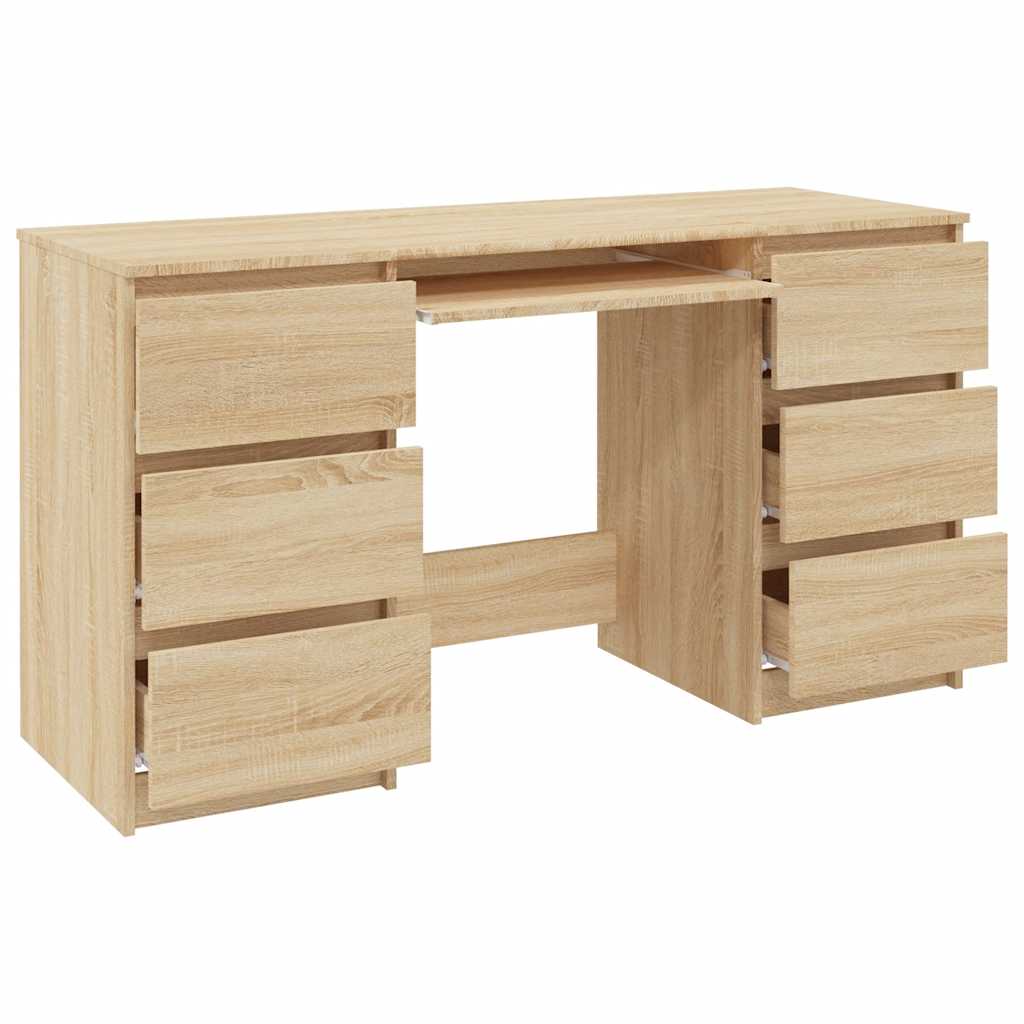 vidaXL Schreibtisch Sonoma-Eiche 140x50x77 cm Holzwerkstoff - Image 5