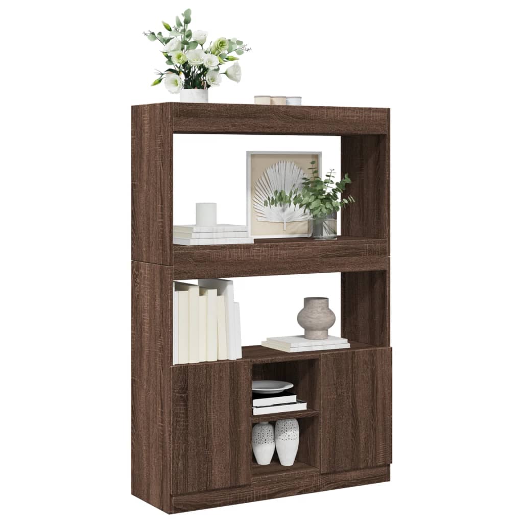 vidaXL Highboard Braun Eichen-Optik 92x33x140 cm Holzwerkstoff - Image 4