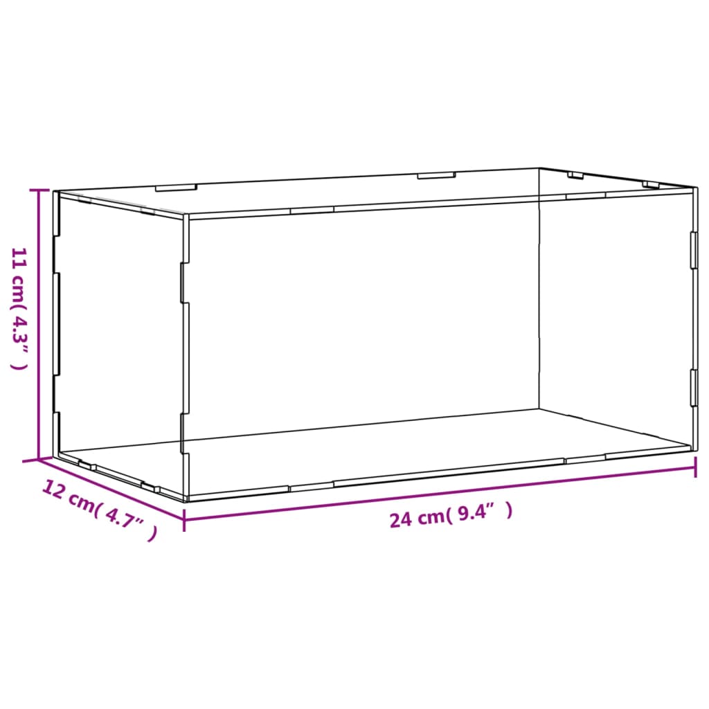 vidaXL Displaybox Transparent 24x12x11 cm Acryl - Image 6
