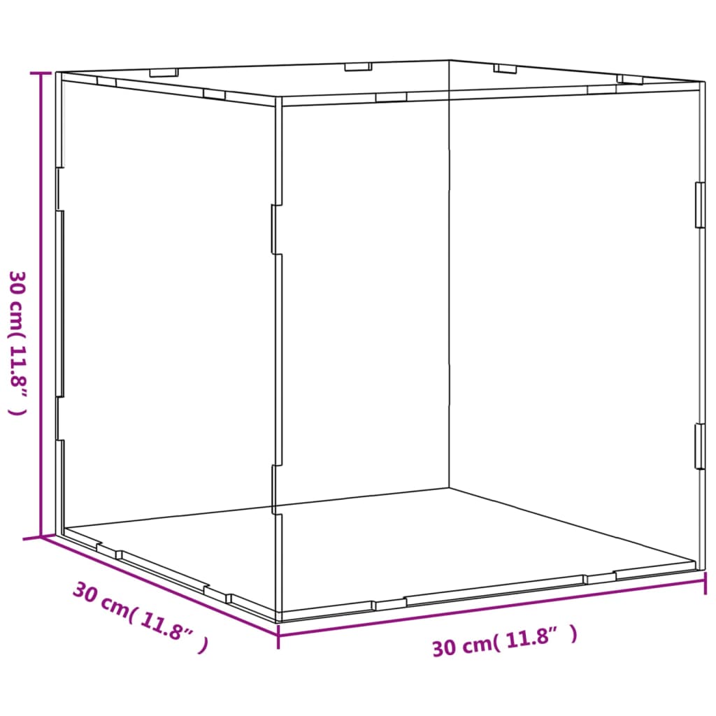 vidaXL Displaybox Transparent 30x30x30 cm Acryl - Image 6
