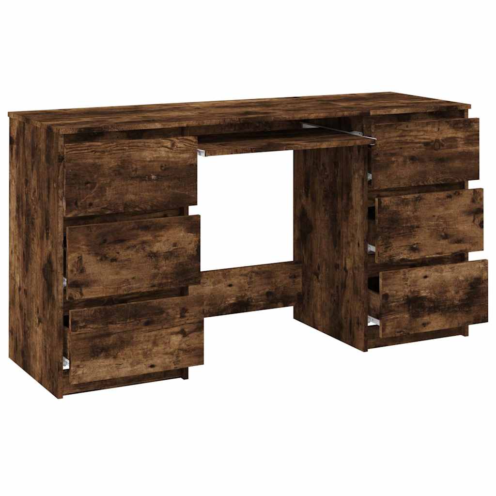 vidaXL Schreibtisch Räuchereiche 140x50x77 cm Holzwerkstoff - Image 6